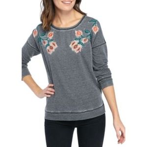 Lucky Brand Floral Embroidered Sweatshirt